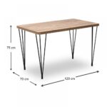 Τραπέζι "ΖΟΕ" από MDF/μέταλλο σε χρώμα ακακία/μαύρο 120x70x75 - Image 5