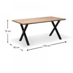 Τραπέζι "MOERA" από MDF/μέταλλο σε χρώμα ακακία/μαύρο 140x80x75 - Image 5
