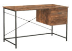 Γραφείο "Zen" με 2 συρτάρια καρυδί-μαύρο 120x60x76