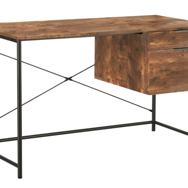 Γραφείο "Zen" με 2 συρτάρια καρυδί-μαύρο 120x60x76