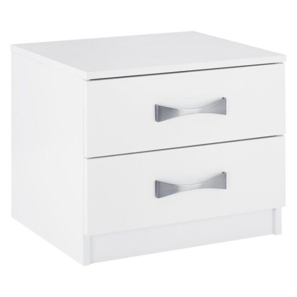 Κομοδίνο ''REAL'' με 2 συρτάρια σε χρώμα λευκό 48x40.5x41.5