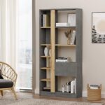 Βιβλιοθήκη "VIANA" σε χρώμα felt/γκρι 76x25x160 - Image 2