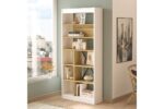 Βιβλιοθήκη "VIANA" σε χρώμα felt/λευκό 76x25x170 - Image 2