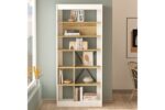 Βιβλιοθήκη "VIANA" σε χρώμα felt/λευκό 76x25x170 - Image 3