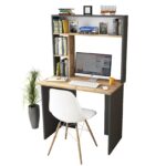Γραφείο με ραφιέρα "VIANA" σε χρώμα atlantic pine/ανθρακί 90x52x148 - Image 2
