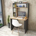 Γραφείο με ραφιέρα "VIANA" σε χρώμα atlantic pine/ανθρακί 90x52x148 - Image 3