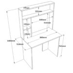 Γραφείο με ραφιέρα "VIANA" σε χρώμα atlantic pine/ανθρακί 90x52x148 - Image 5