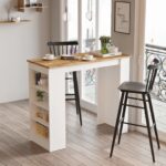 Βοηθητικό τραπέζι μπαρ "VIANA" σε atlantic pine/λευκό χρώμα 120x52x102 - Image 2
