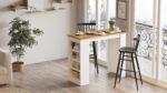 Βοηθητικό τραπέζι μπαρ "VIANA" σε atlantic pine/λευκό χρώμα 120x52x102 - Image 3