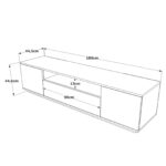 Έπιπλο τηλεόρασης "VIANA" σε χρώμα atlantic pine/λευκό 180x45x45 - Image 7