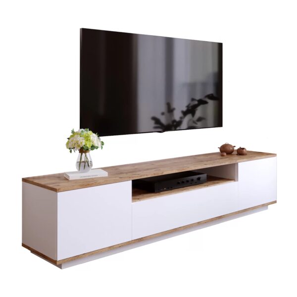 Έπιπλο τηλεόρασης "VIANA" σε χρώμα atlantic pine/λευκό 180x45x45