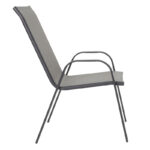 Πολυθρόνα κήπου "Roby" μέταλλο γκρι-textilene γκρι 55x75x95 - Image 3
