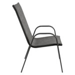 Πολυθρόνα κήπου "Roby" μέταλλο γκρι-textilene γκρι 55x75x95 - Image 2
