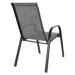 Πολυθρόνα κήπου "Roby" μέταλλο γκρι-textilene γκρι 55x75x95 - Image 3