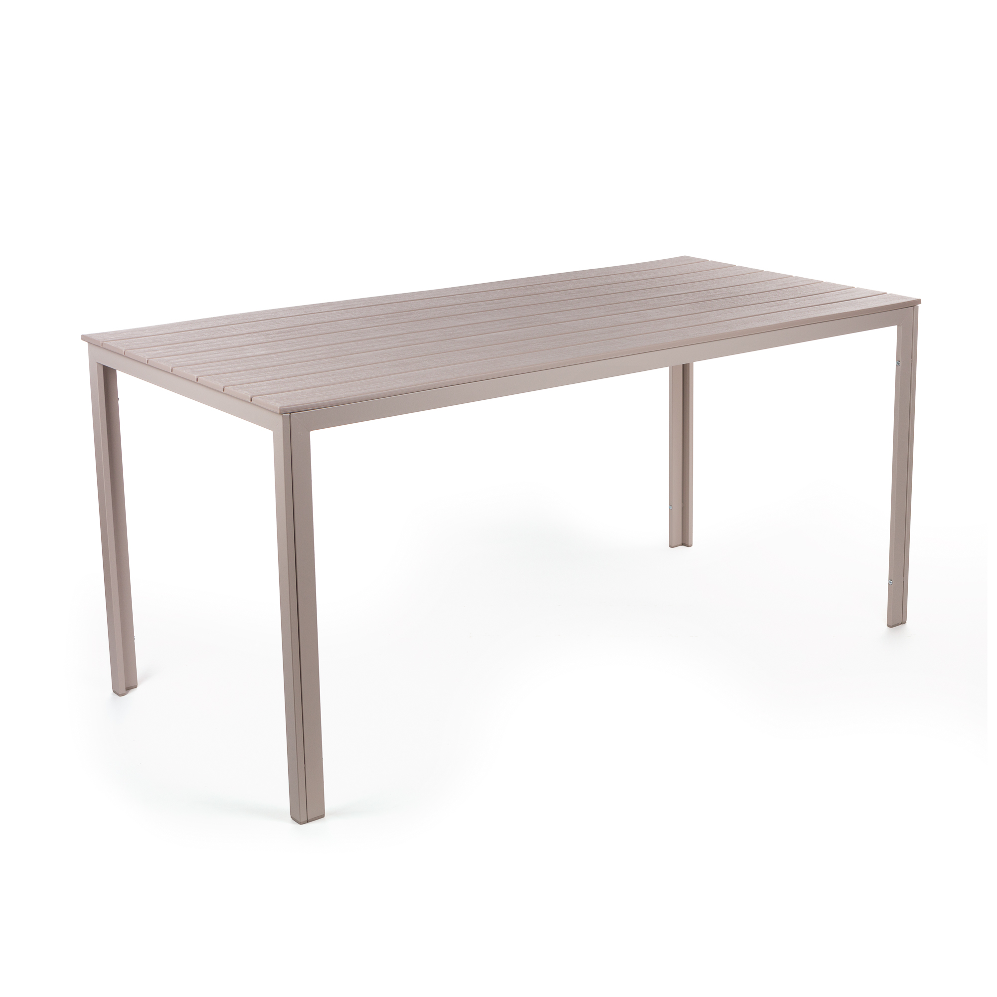 100-03690 Τραπέζι κήπου "Dofre" από μέταλλο-pp σε μπεζ χρώμα 156x78x74 - Image 1