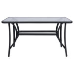 Τραπέζι κήπου "Leno" ανθρακί μέταλλο-tempered γυαλί 140x80x70 - Image 2