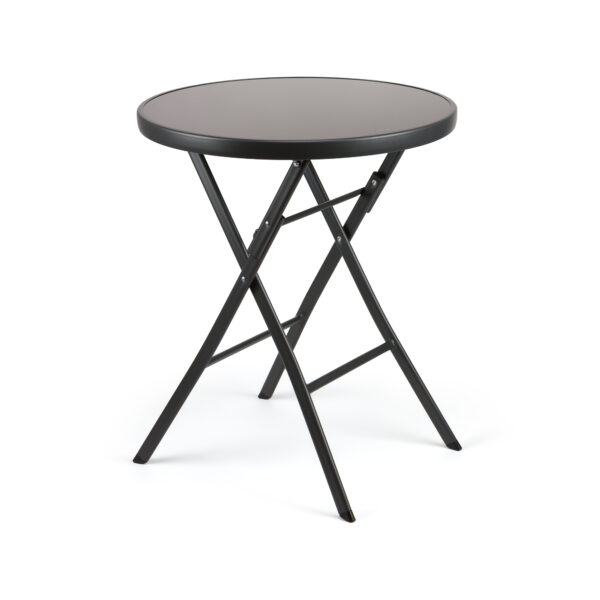 Πτυσσόμενο τραπέζι στρόγγυλο "Endo" απο μέταλλο σε γκρι-ανθρακί 60x70