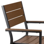 Πολυθρόνα κήπου "Oria" αλουμίνιο μαύρο-polywood καφέ 57x56x88 - Image 3