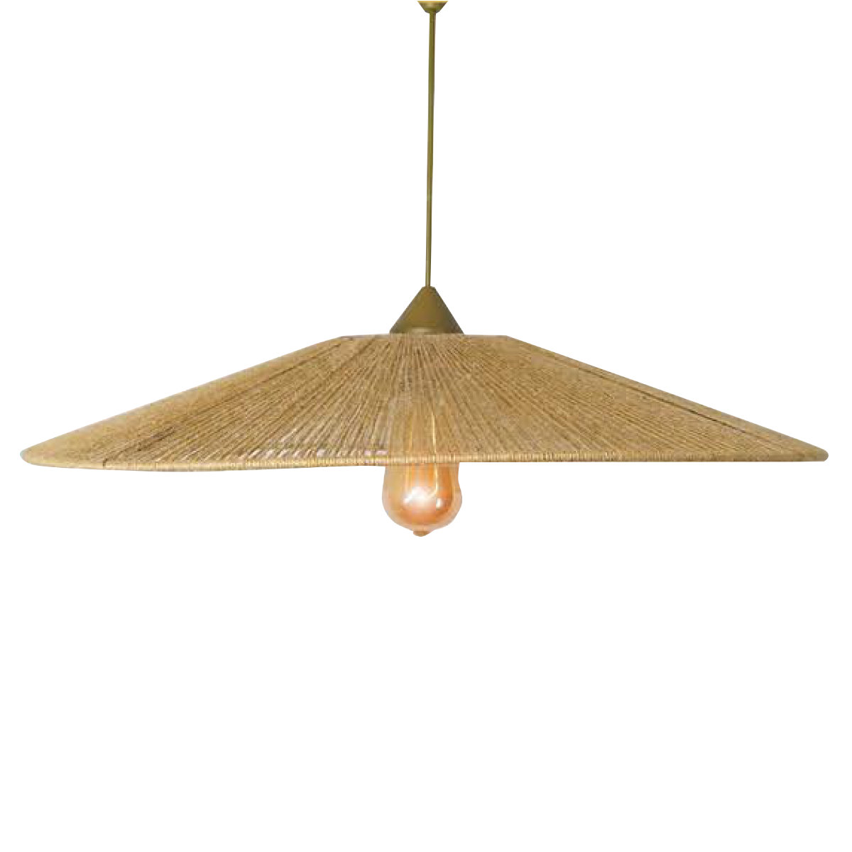 100-03721 Φωτιστικό μονόφωτο "AROS" από paper rope σε φυσικό χρώμα Ε27 Φ40x10 - Image 1