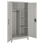 Μεταλλική ντουλάπα Steel με χώρισμα σε απόχρωση ανοιχτό γκρι 90x40x190 - Image 3