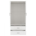 Ντουλάπα ρούχων δίφυλλη REAL με 2 συρτάρια χρώμα λευκό 80x42.5x180.5 - Image 5