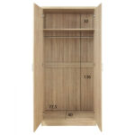 Ντουλάπα ρούχων δίφυλλη REAL χρώμα sonoma 80x42.5x180.5 - Image 3