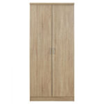 Ντουλάπα ρούχων δίφυλλη REAL χρώμα sonoma 80x42.5x180.5 - Image 4