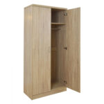 Ντουλάπα ρούχων δίφυλλη REAL χρώμα sonoma 80x42.5x180.5 - Image 5