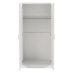 Ντουλάπα ρούχων δίφυλλη REAL χρώμα λευκό 80x42.5x180.5 - Image 2