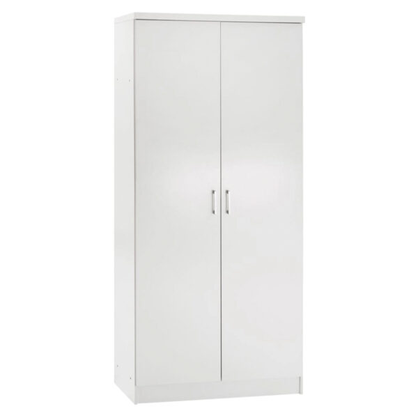 Ντουλάπα ρούχων δίφυλλη REAL χρώμα λευκό 80x42.5x180.5
