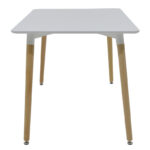 Τραπέζι Snow MDF λευκό-πόδια φυσικό 120x70x76εκ - Image 2