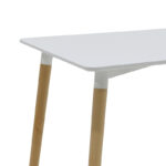 Τραπέζι Snow MDF λευκό-πόδια φυσικό 120x70x76εκ - Image 4