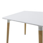Τραπέζι Snow MDF λευκό-πόδια σε φυσική απόχρωση 80x80x76εκ - Image 2