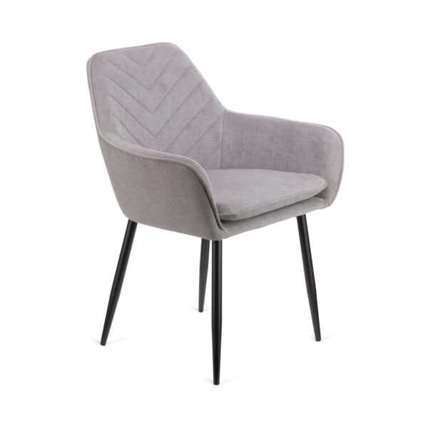 Πολυθρόνα Mari γκρι υφασμα με πόδι μετάλλου σε μαύρη απόχρωση 48x43x87