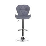 Σκαμπό μπαρ Lup pu σε γκρι χρώμα σκελετός χρωμίου 46x47x90/111 - Image 2