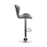 Σκαμπό μπαρ Lup pu σε γκρι χρώμα σκελετός χρωμίου 46x47x90/111 - Image 3