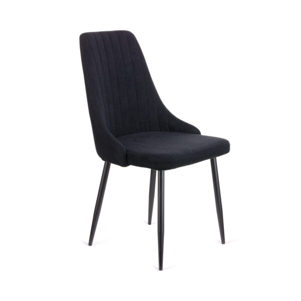 Καρέκλα Chris μαυρο ύφασμα-πόδι μαύρο μέταλλο 49x55x85