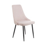 Καρέκλα Chris μπεζ ύφασμα-πόδι μαύρο μέταλλο 49x55x85