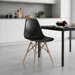 Καρέκλα Alta PP μαύρο-φυσικό πόδι 46x50x82 - Image 2