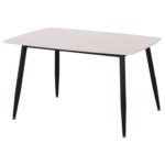 Τραπέζι Rav λευκό μαρμάρου sintered stone-μαύρο μέταλλο 120x70x75 - Image 2