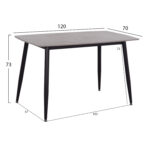 Τραπέζι Rav γκρι μαρμάρου sintered stone-μαύρο μέταλλο 120x70x75 - Image 4