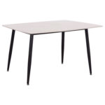 Τραπέζι Rav λευκό μαρμάρου sintered stone-μαύρο μέταλλο 140x80x75 - Image 4