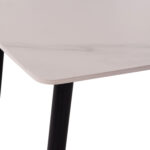 Τραπέζι Rav λευκό μαρμάρου sintered stone-μαύρο μέταλλο 140x80x75 - Image 6