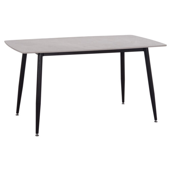 Τραπέζι Rav γκρι μαρμάρου sintered stone-μαύρο μέταλλο 140x80x75