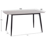 Τραπέζι Rav γκρι μαρμάρου sintered stone-μαύρο μέταλλο 140x80x75 - Image 9