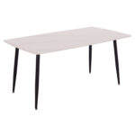 Τραπέζι Rav λευκό μαρμάρου sintered stone-μαύρο μέταλλο 160x90x75 - Image 3