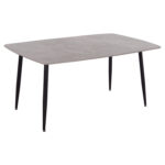 Τραπέζι Rav γκρι μαρμάρου sintered stone-μαύρο μέταλλο 160x90x75