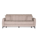 Καναπές-κρεβάτι με αποθηκευτικό χώρο τριθέσιος Milos μπεζ-καφε ύφασμα 210x78x85 - Image 2