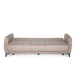 Καναπές-κρεβάτι με αποθηκευτικό χώρο τριθέσιος Milos μπεζ-καφε ύφασμα 210x78x85 - Image 4