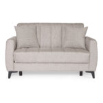 Καναπές-κρεβάτι με αποθηκευτικό χώρο διθέσιος Milos μπεζ-γκρι ύφασμα 148x78x85 - Image 2